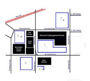 Image of where to park for the Homeless Memorial March and Service