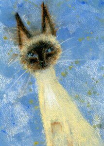 Painting of Siamese cat